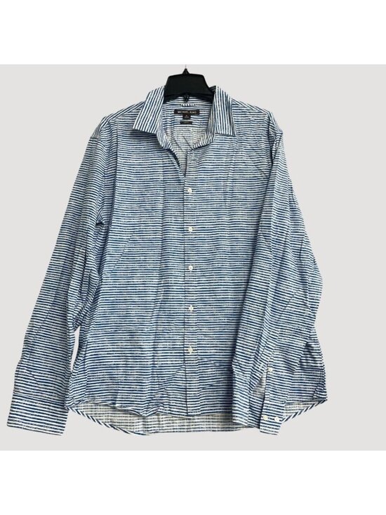 Michael Kors Other - Michael Kors Men's XL Slim Fit Blue & White Striped Button-Up Shirt P0454